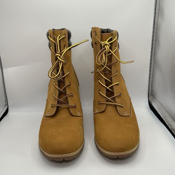 Timberland Women’s 11 9” Tall Wheat Nubuck Leather Heel Booties Tillston DISPLAY - Picture 11 of 15